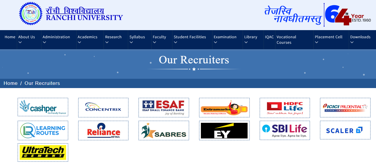 Ranchi University Placement 2024