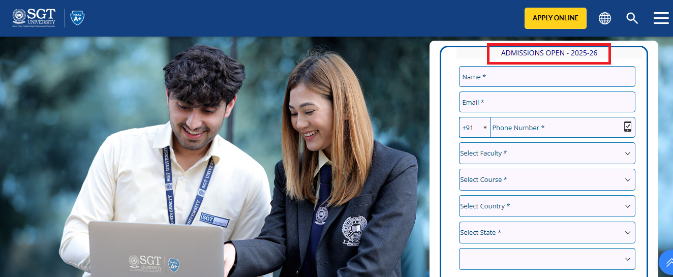 SGT University Admission 2025