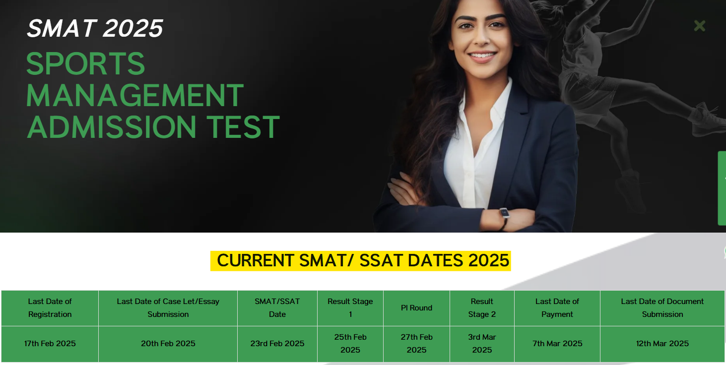 SMAT 2025 Exam Dates