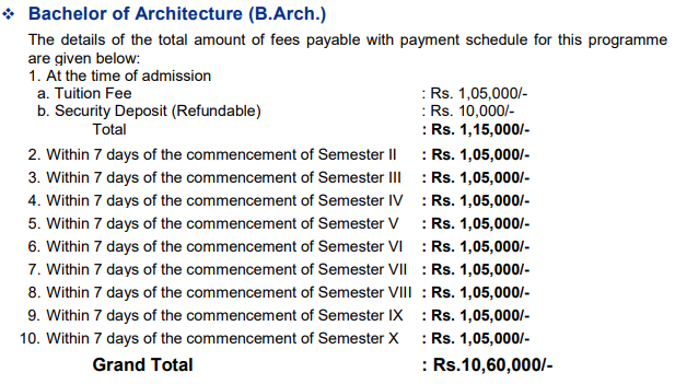 Fee Structure