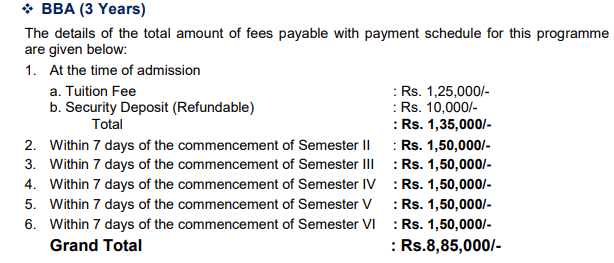 Fee Structure