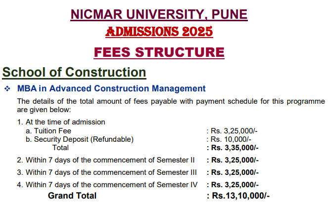 Fee Structure