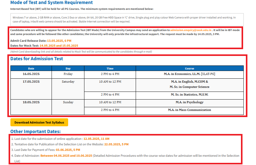 SXUK PG Admission 2025