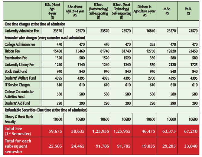 Punjab University Ph.D fee