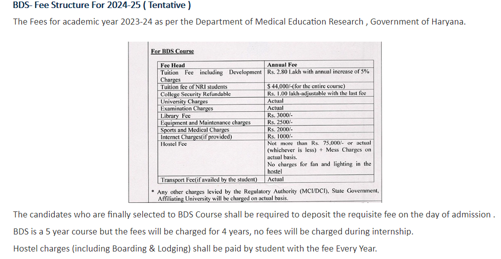BDS Fee