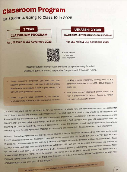 FIITJEE Class 11 Course Details
