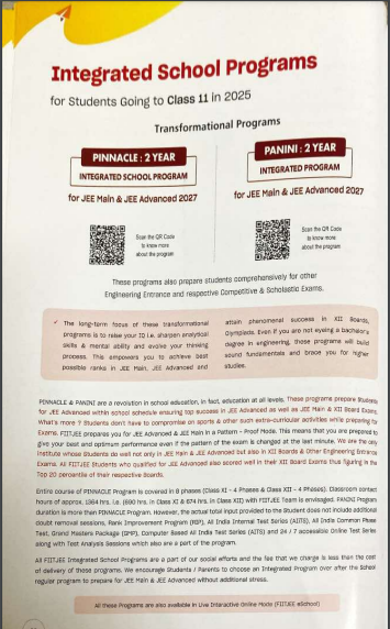 FIITJEE Class 11 Course Details