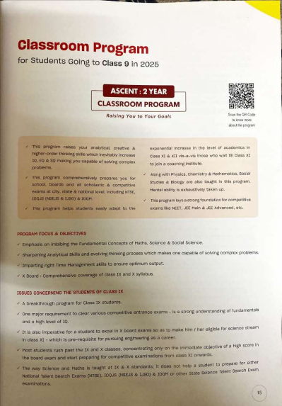 FIITJEE Class 9 Course details