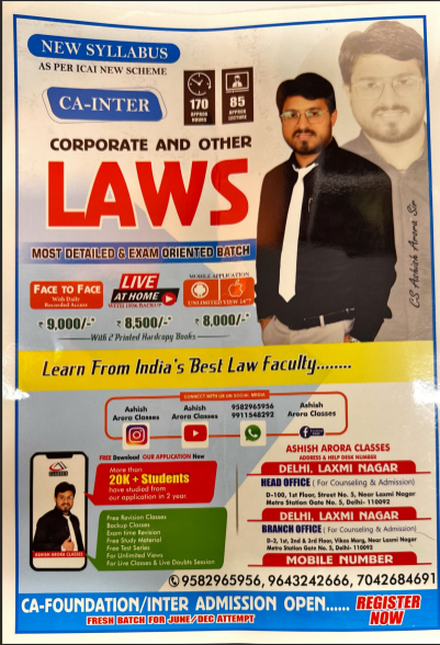 Ashish Arora Classes Law Fees