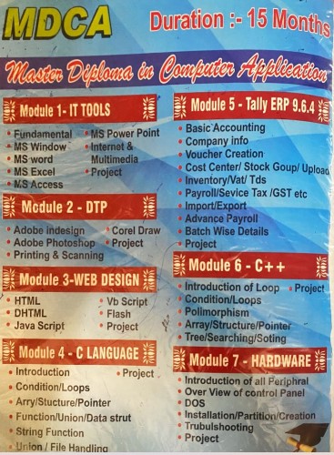 Masters Diploma in Computer Application Overview