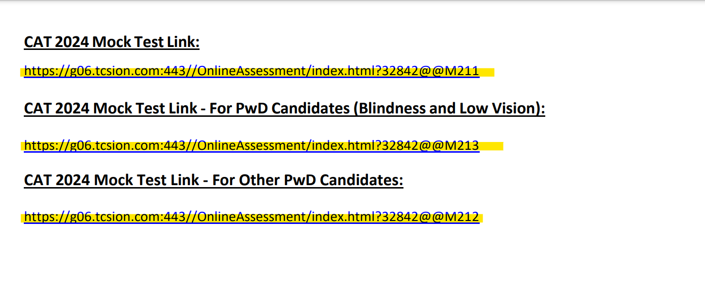 CAT 2024 Mock Test Series Released, Separate Links Available for PwD