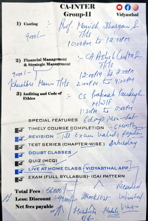Vidyastal Laxmi Nagar Fees