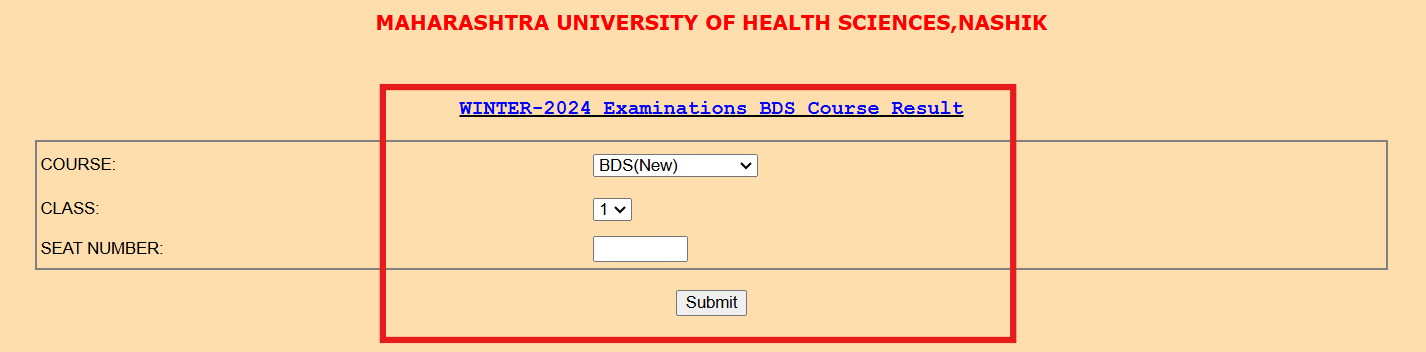 MUHS BDS First Year Winter-2024 Examination Results