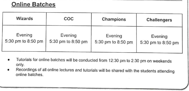 Batch timings