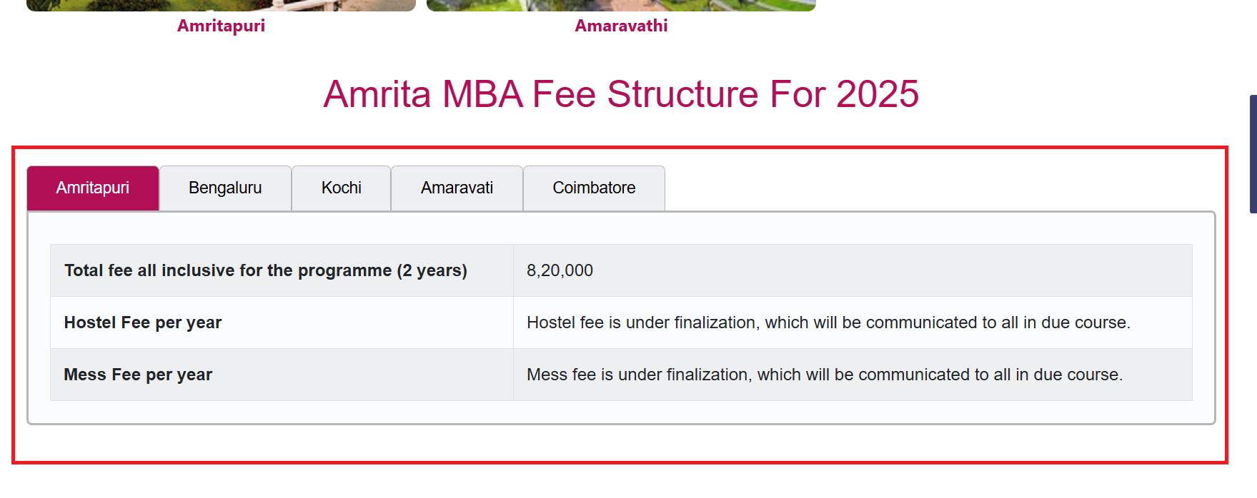 Amrita Vishwa Vidyapeetham Opens MBA Admissions 2025