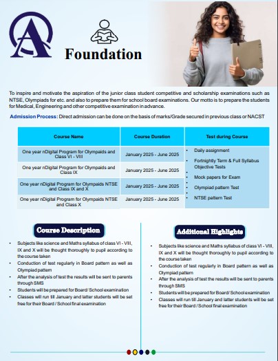 Arastu Foundation Course Overview