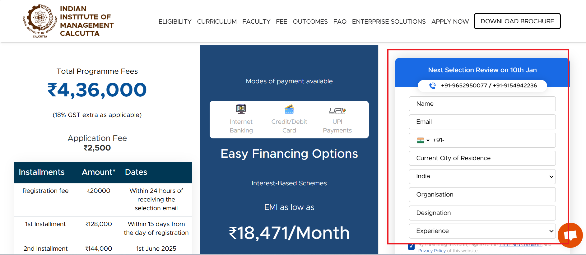 IIM Calcutta Admissions 2025 Open for CFO and EPGM Programs