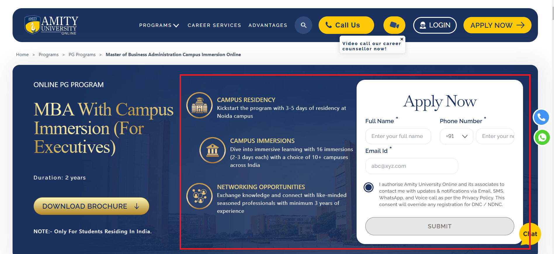 Amity Online Admissions 2025 Open for MBA Program January Session
