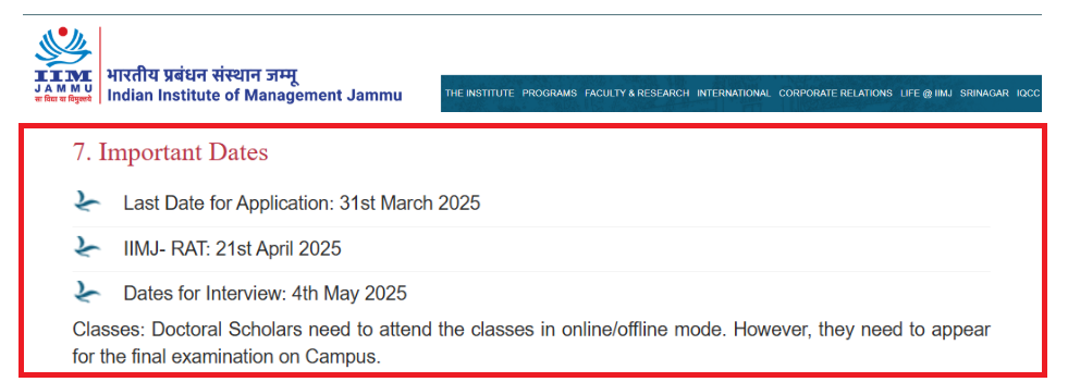 IIM Jammu Ph.D. Admissions 2025 Open