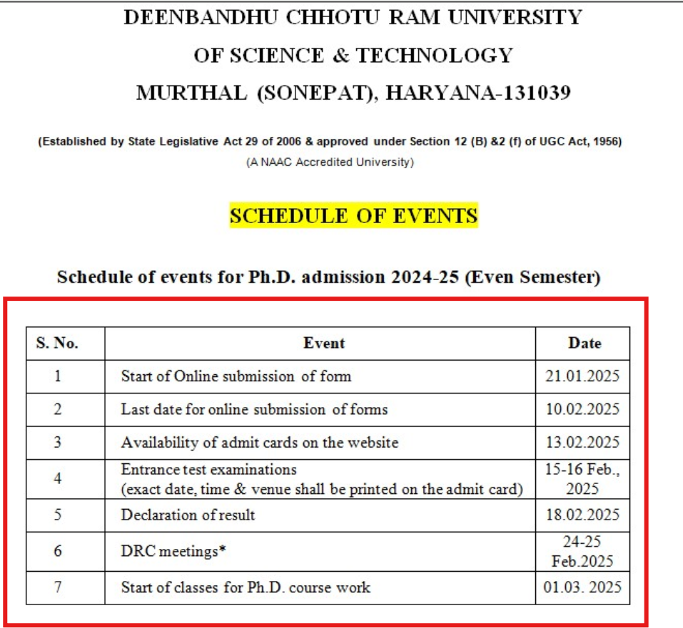DCRUST Ph.D. Admissions 2025 Open