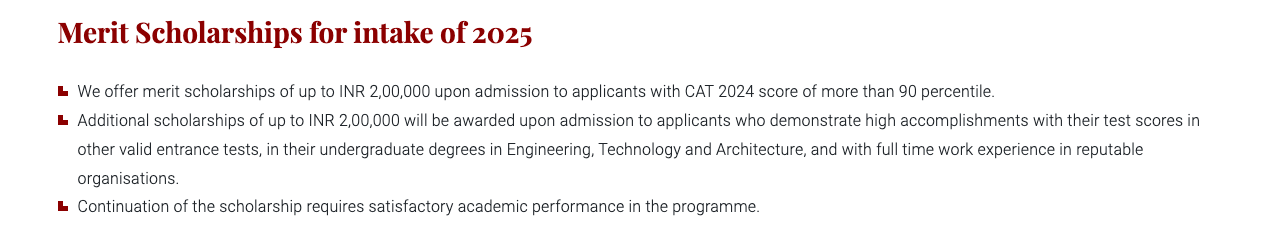 Ahmedabad University MBA Scholarship