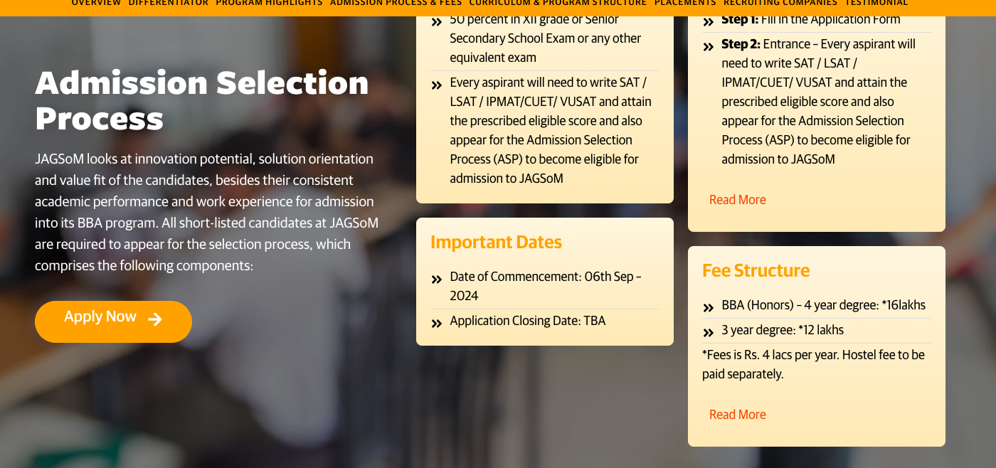 JAGSOM Mumbai BBA Fees