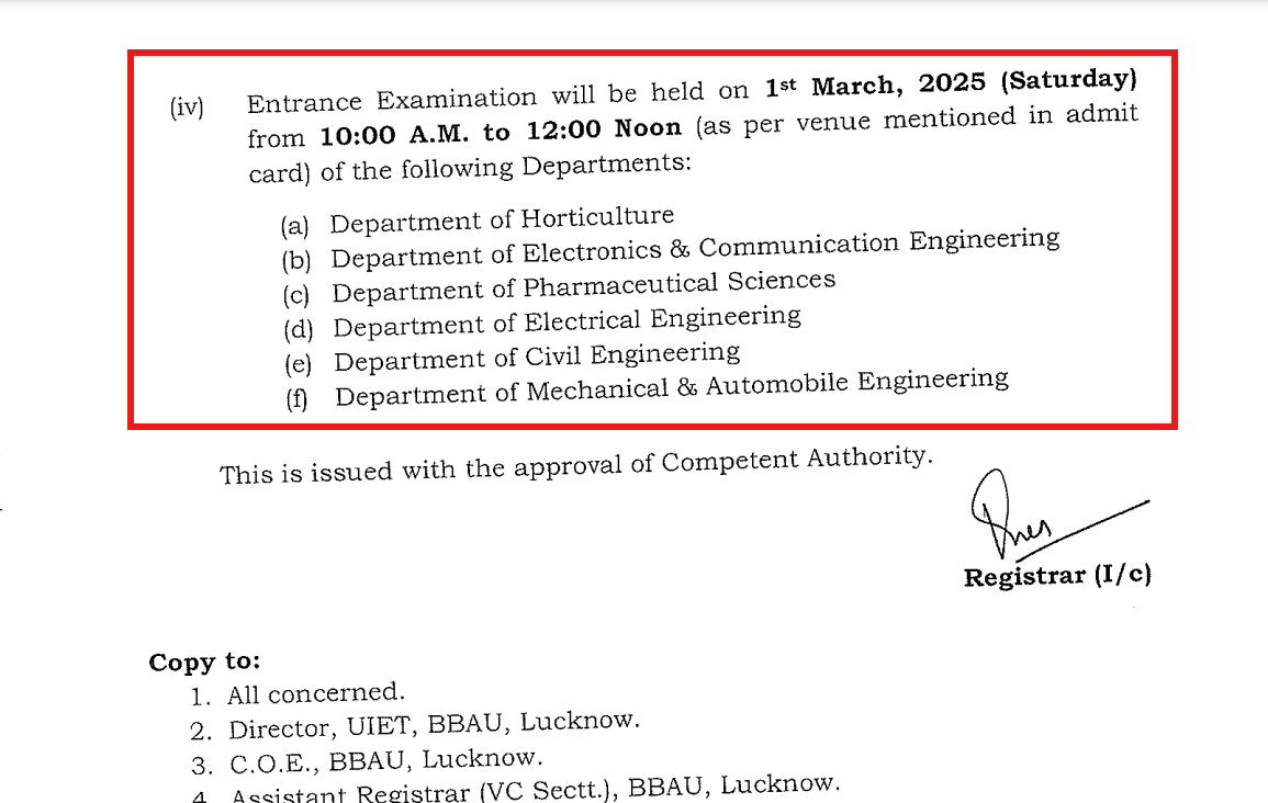 BBAU admission 2025