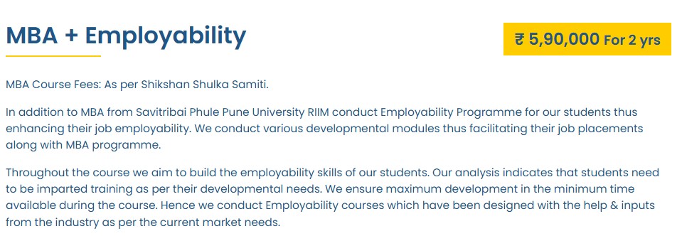 MBA   Employability fees