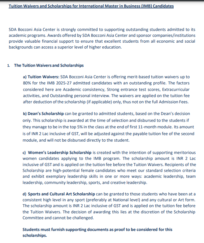 SDA Bocconi Asia Center Mumbai IMB : Fees 2025 Course Duration Dates SDA Bocconi Asia Center Mumbai IMB : Fees 2025 Course Duration Dates