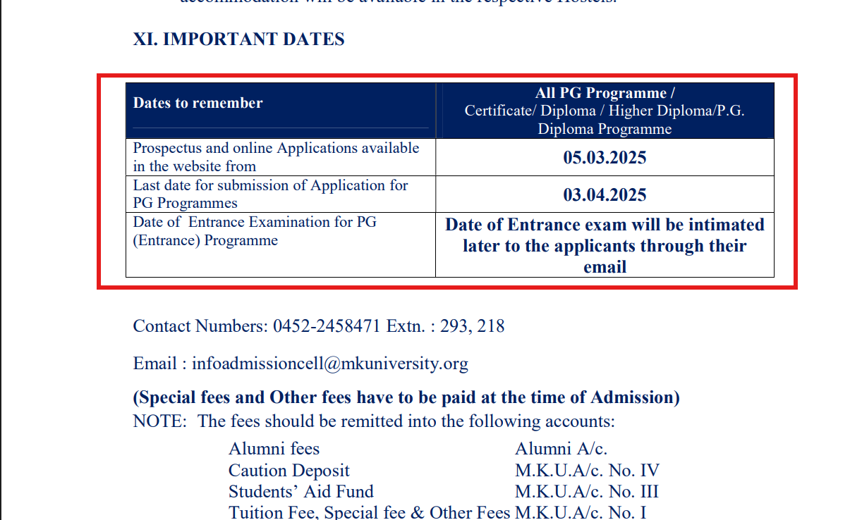 Madurai Kamaraj University PG Admissions 2025 Opens