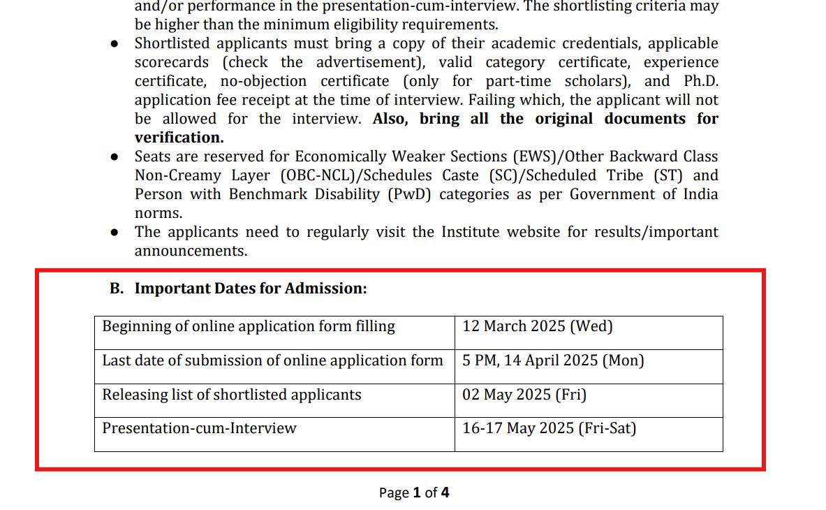 IIITM Gwalior PhD Admissions 2025-26 Open