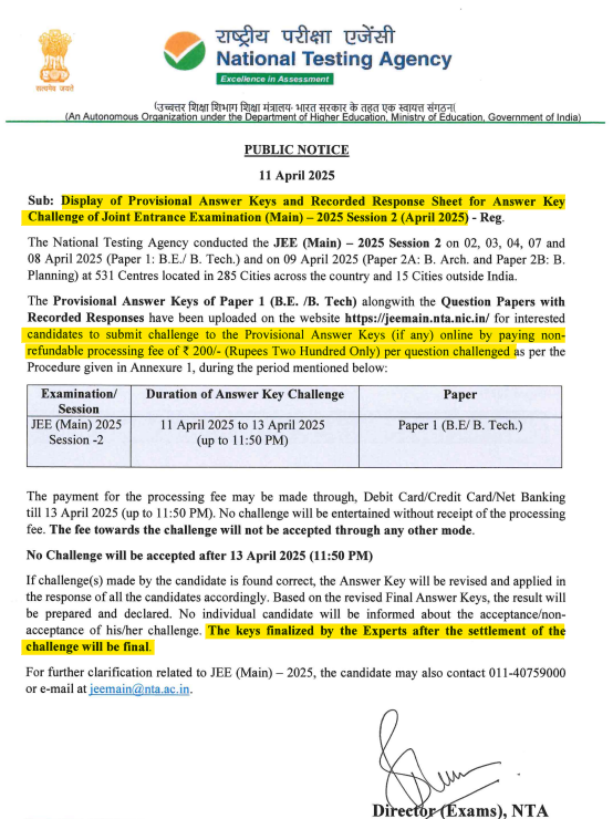 jee main answer key 2025 session 2