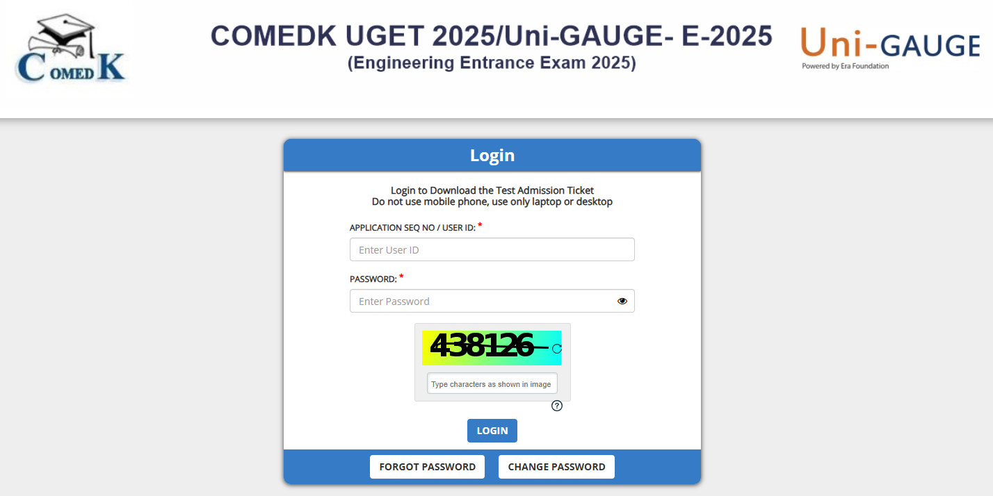 comedk uget 2025 admit card