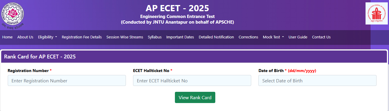 AP ECET Rank Card 2025