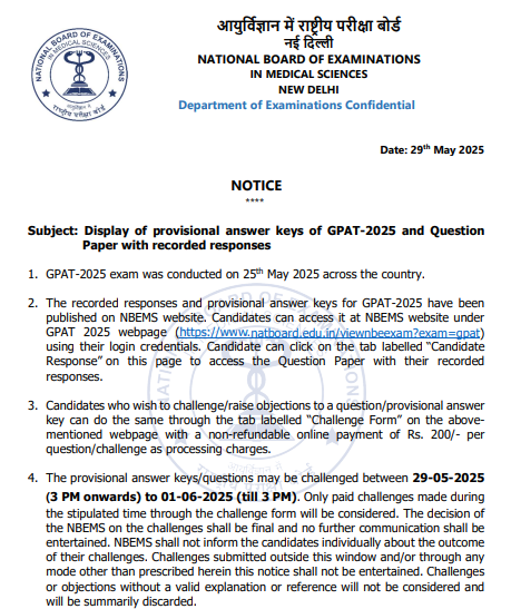 GPAT 2025 answer key