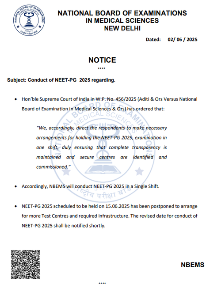 NEET PG 2025 Exam postponed