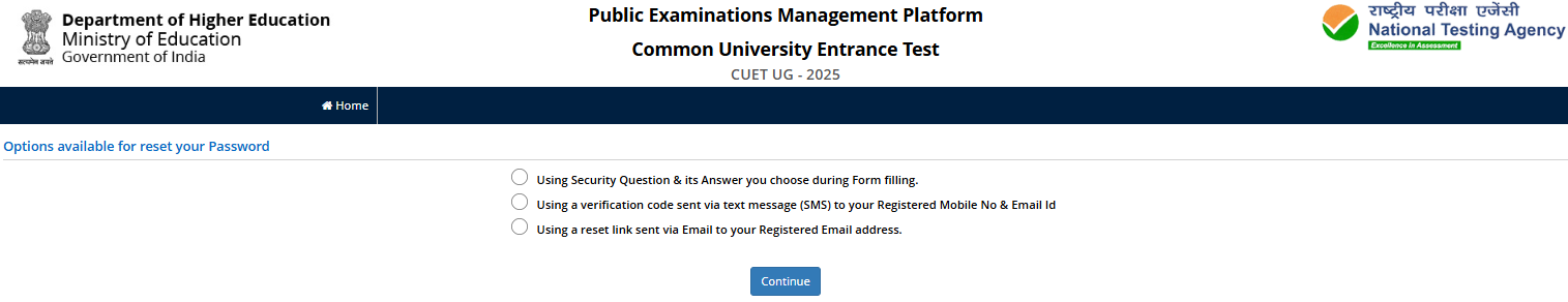 what if I forgot my CUET password?