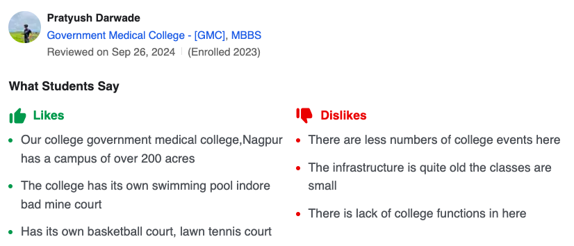 GMC Nagpur Student Review