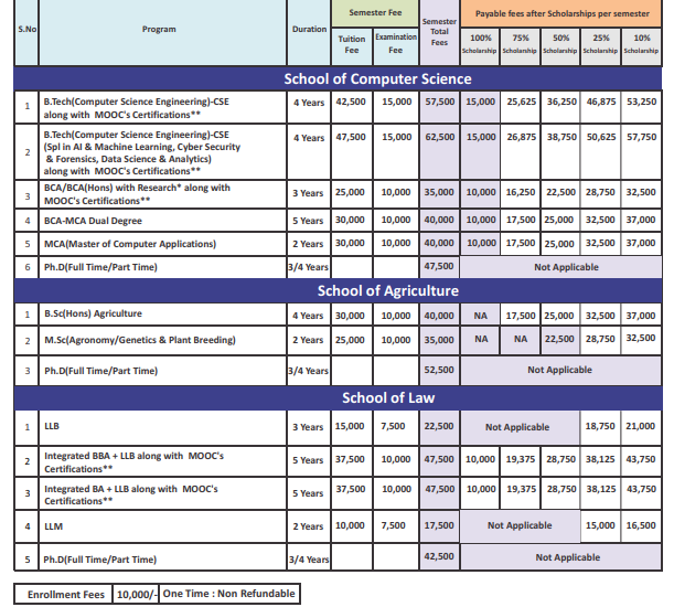 Fee Structure 2024 (As per website)-