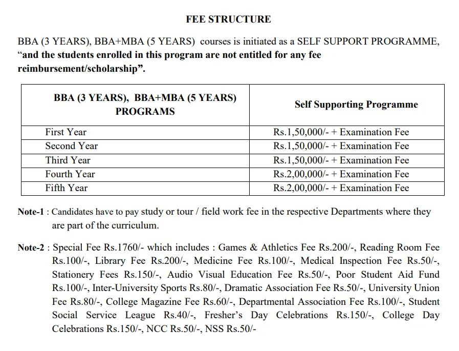 Fee Structure