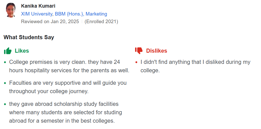 XIM University Reviews