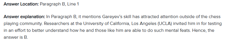 Timur Gareyev Reading Answer