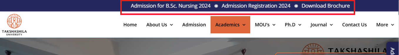 Takshashila University B.Sc Nursing Admission 2024