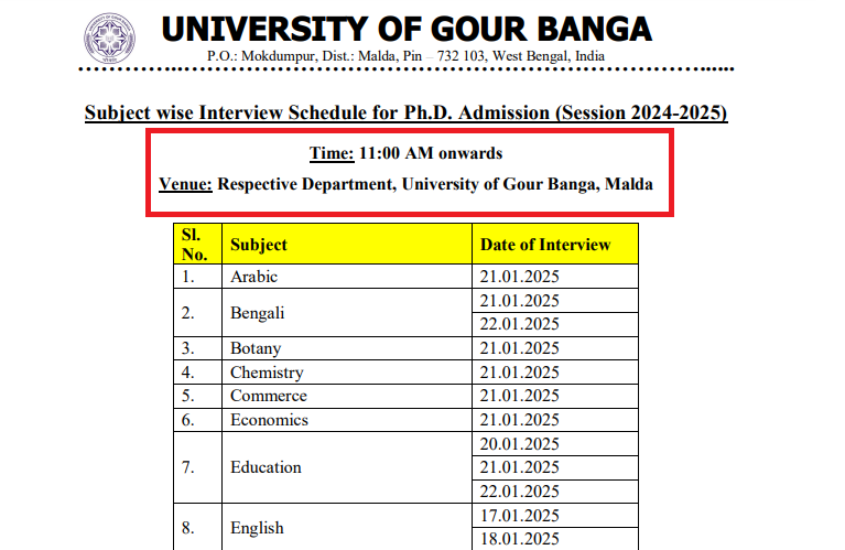 UGB PhD Interviews 2025