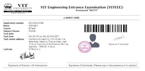 VITEEE Admit Card