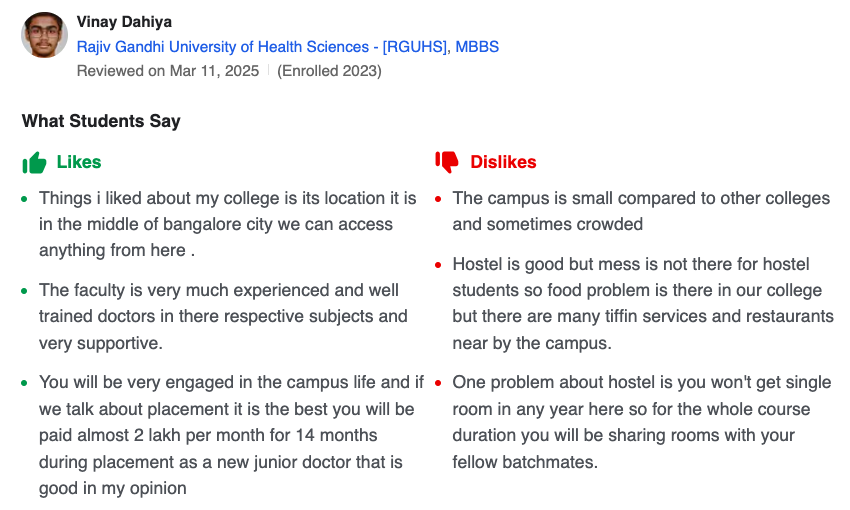RGUHS Bangalore Student Review