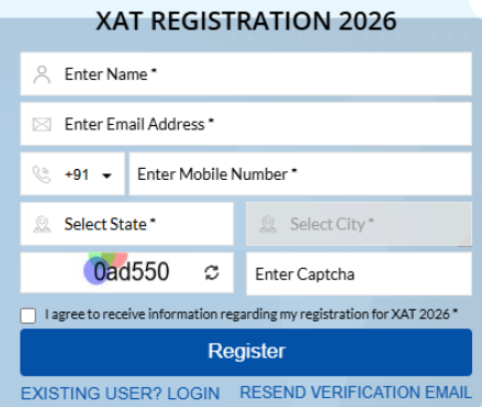 XAT Registration form