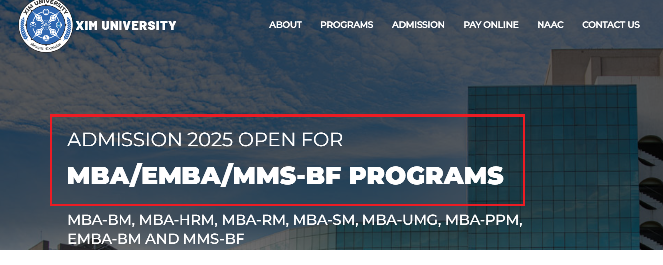 XIM University MBA & EMBA Admissions Open for AY 2025