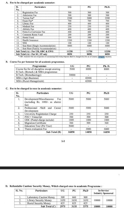Fee Structure