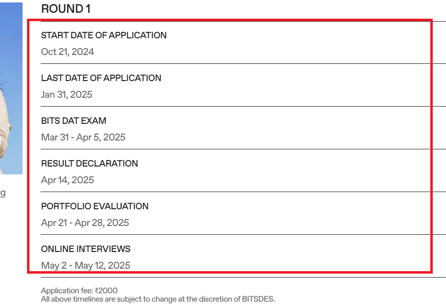 BITS Pilani admission 2025 BDes